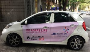 Bảo hiểm MB Ageas Life quảng cáo ô tô Grab tại Hà Nội - TPHCM