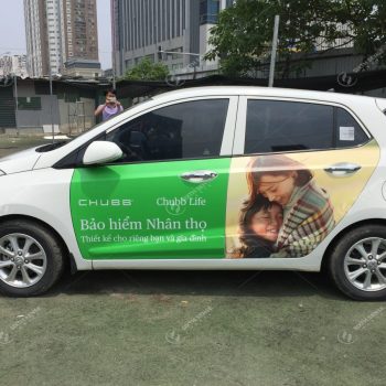 Quảng cáo trên ô tô cá nhân Grab tại Hà Nội - Bảo hiểm Nhân thọ Chubb life