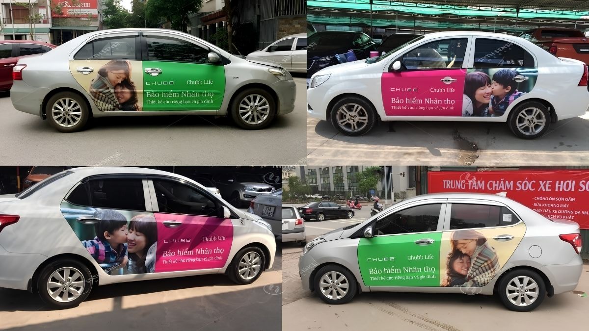 Dịch Vụ Quảng Cáo Trên Xe Ô Tô Cá Nhân, Xe Hơi, Grabcar, Becar 9 Chubb Life tăng độ phủ thương hiệu thông qua quảng cáo trên hệ thống GrabCar. (Nguồn: Dự án SSM)