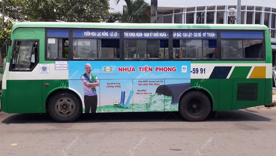 quảng cáo xe buýt ở Tiền Giang