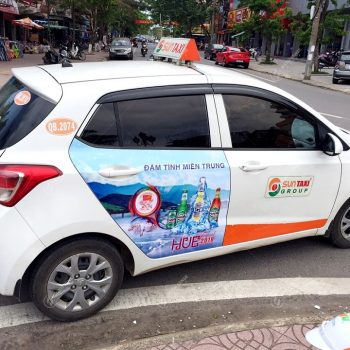 quảng cáo trên taxi ở Quảng Nam