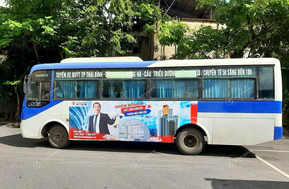 quảng cáo trên xe bus tại thái bình