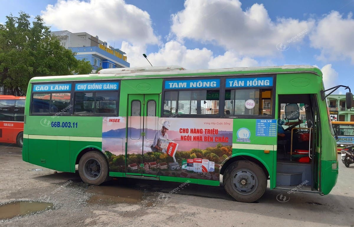 quảng cáo xe buýt ở Đồng Tháp