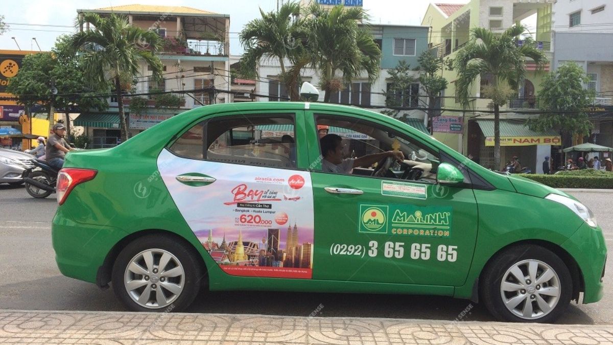 Quảng cáo taxi giúp thương hiệu tăng độ phủ và tiếp cận khách hàng trên nhiều tuyến đường. (Nguồn: Dự án SSM)