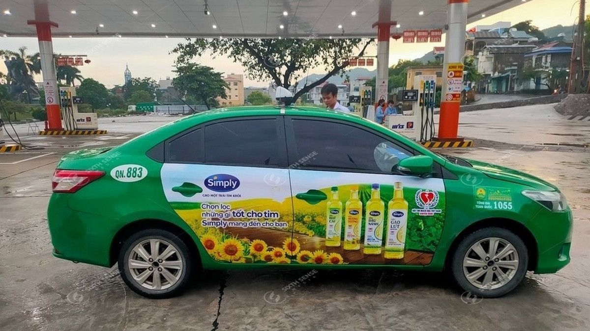 Quảng cáo taxi giúp thương hiệu duy trì tần suất xuất hiện cao trên đường phố. (Nguồn: Dự án SSM)